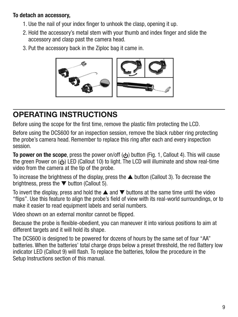 Operating instructions | General Tools and Instruments DCS600 User Manual | Page 9 / 12