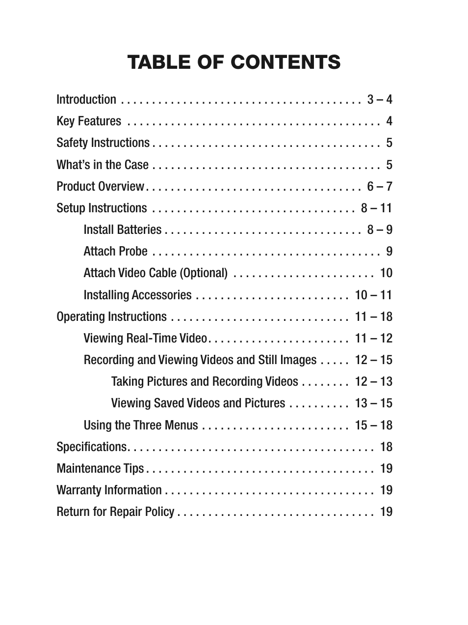 General Tools and Instruments DCS660 User Manual | Page 2 / 20