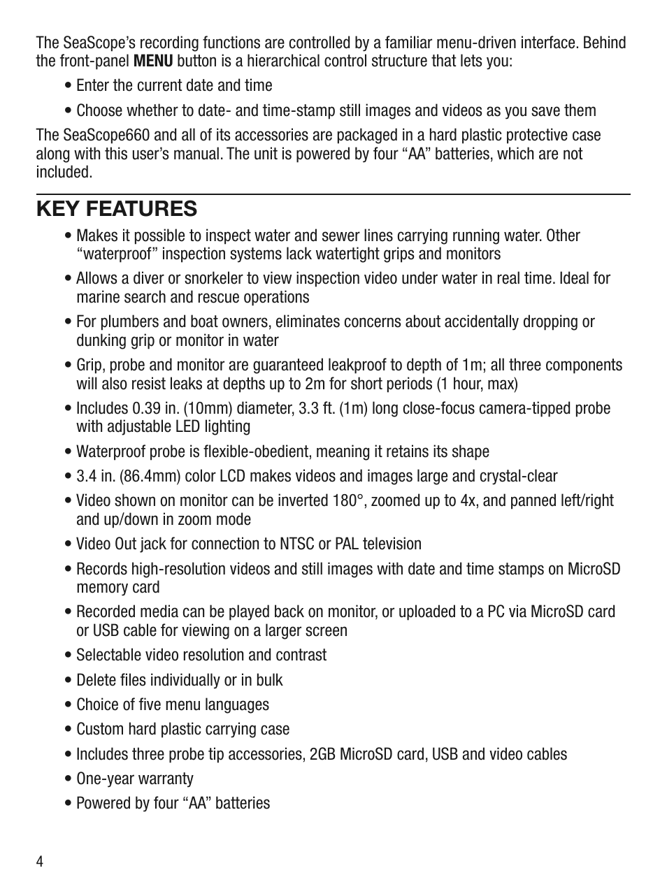 Key features | General Tools and Instruments DCS660 User Manual | Page 4 / 20