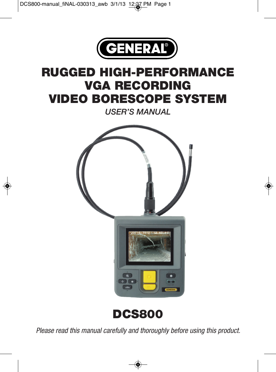 General Tools and Instruments DCS800 User Manual | 28 pages
