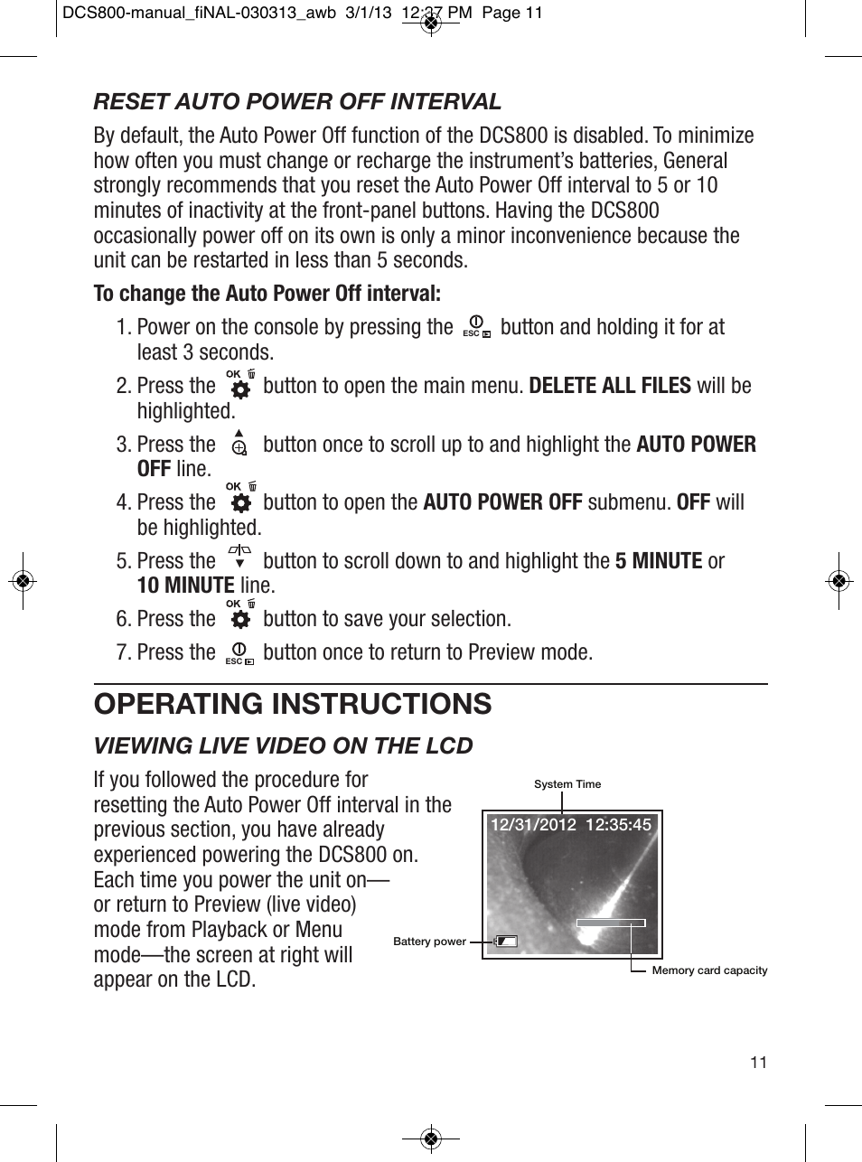 Operating instructions | General Tools and Instruments DCS800 User Manual | Page 11 / 28