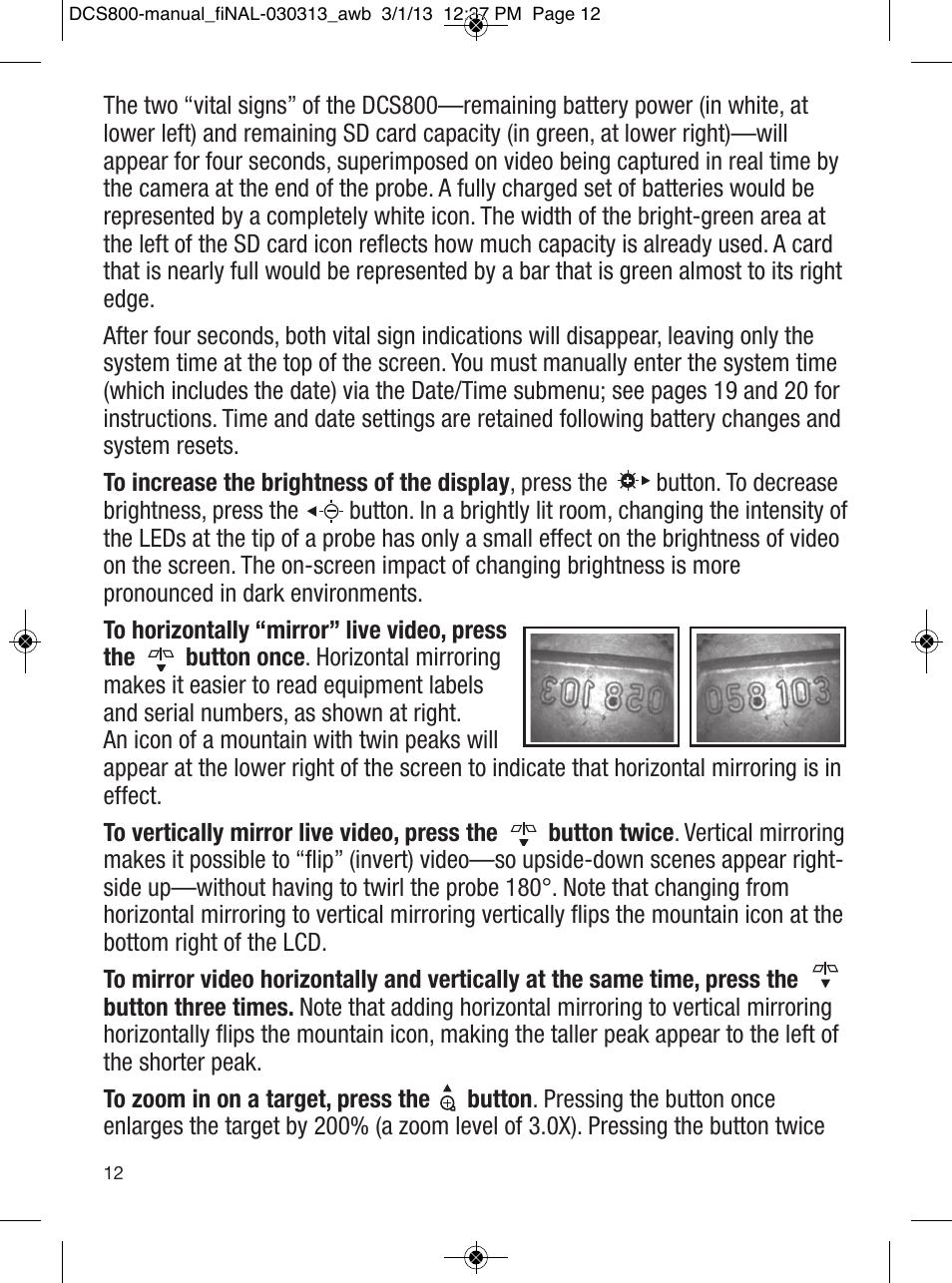 General Tools and Instruments DCS800 User Manual | Page 12 / 28