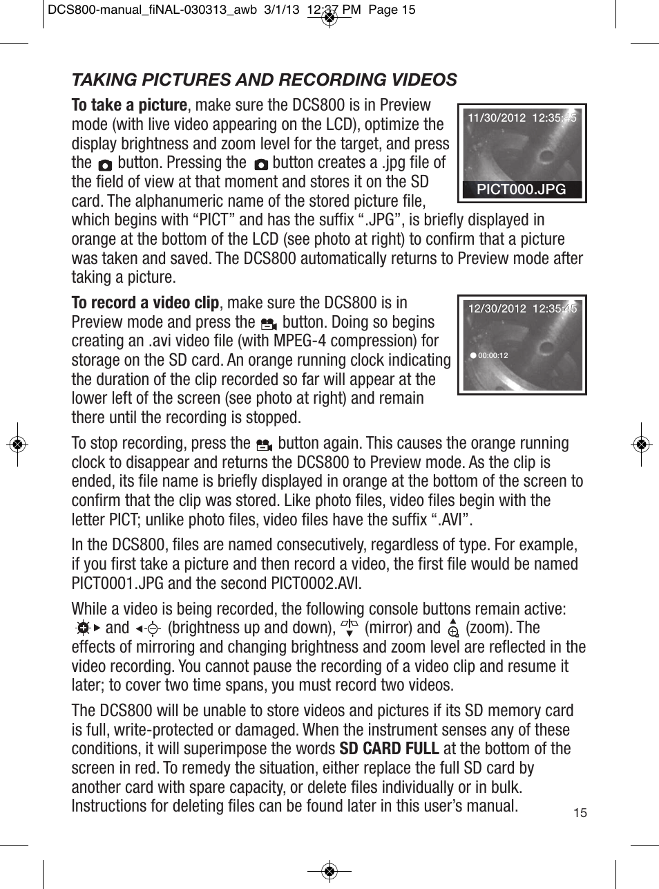 General Tools and Instruments DCS800 User Manual | Page 15 / 28