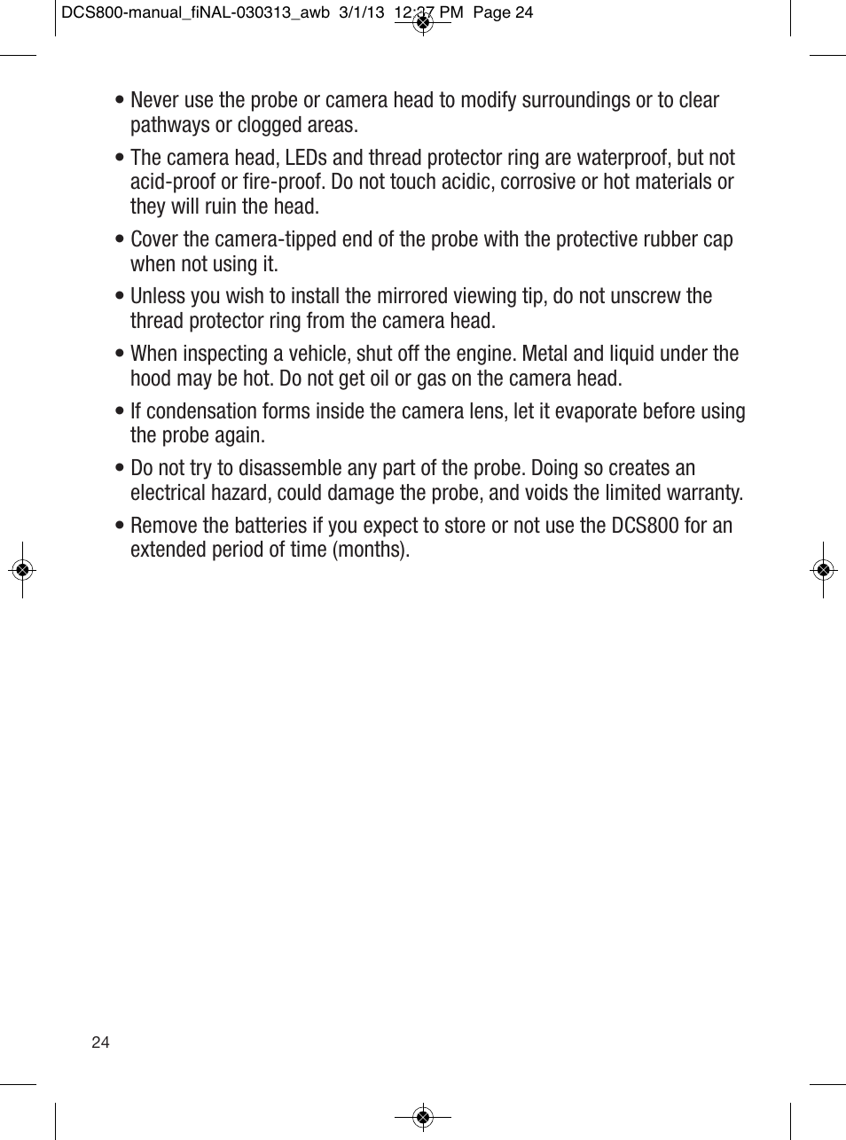 General Tools and Instruments DCS800 User Manual | Page 24 / 28