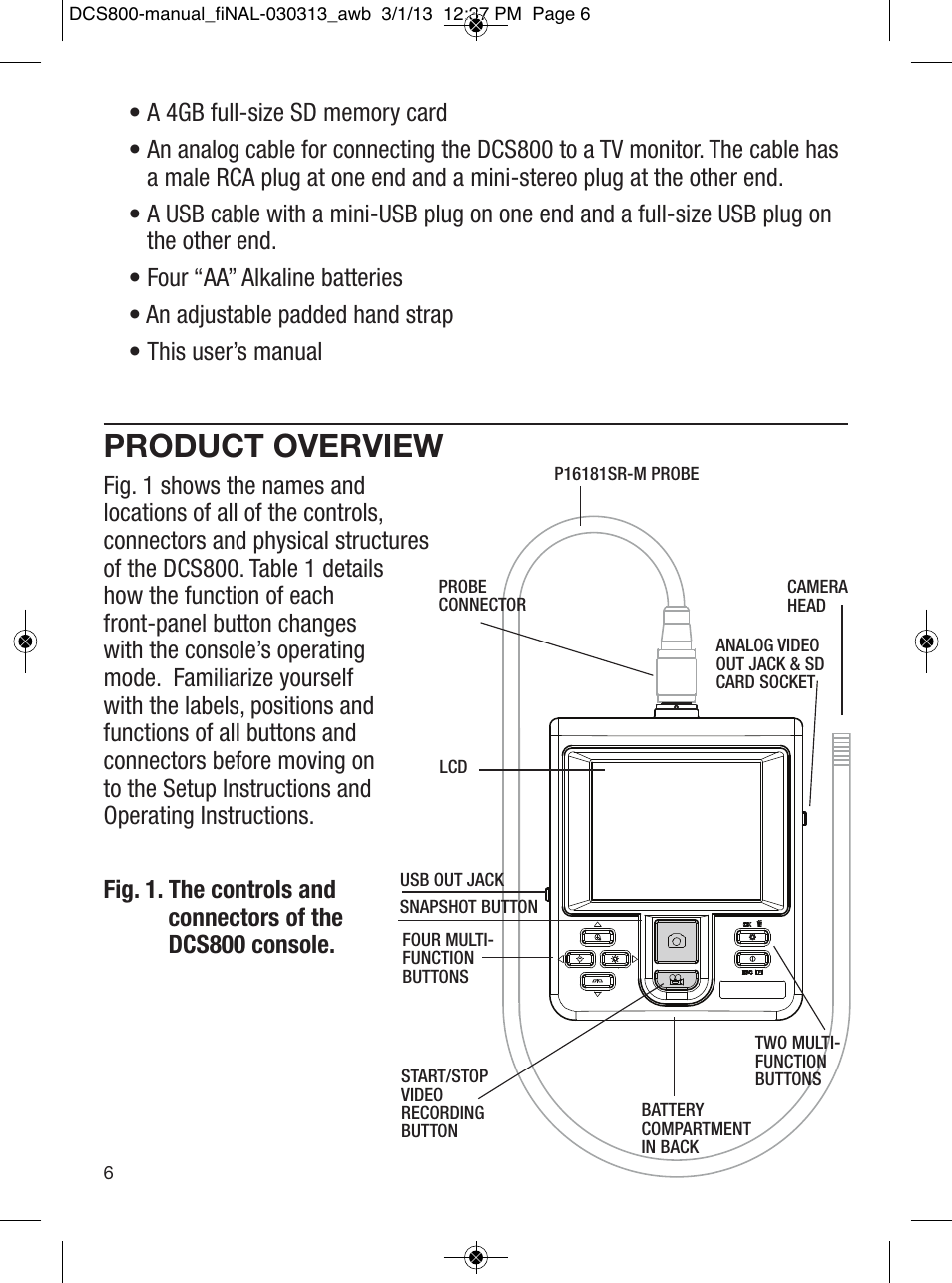 Product overview | General Tools and Instruments DCS800 User Manual | Page 6 / 28