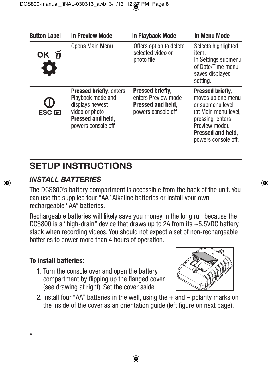 Setup instructions | General Tools and Instruments DCS800 User Manual | Page 8 / 28