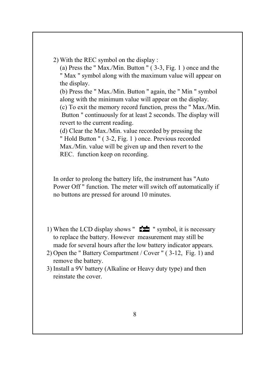Battery replacement | General Tools and Instruments DLAF8000C User Manual | Page 10 / 11