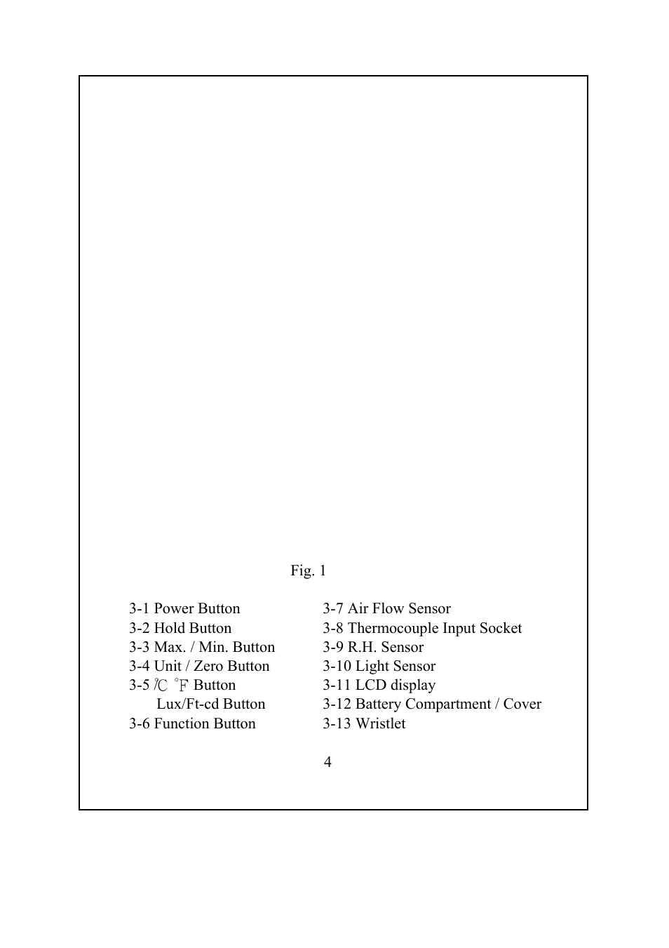 Front panel description | General Tools and Instruments DLAF8000 User Manual | Page 6 / 11
