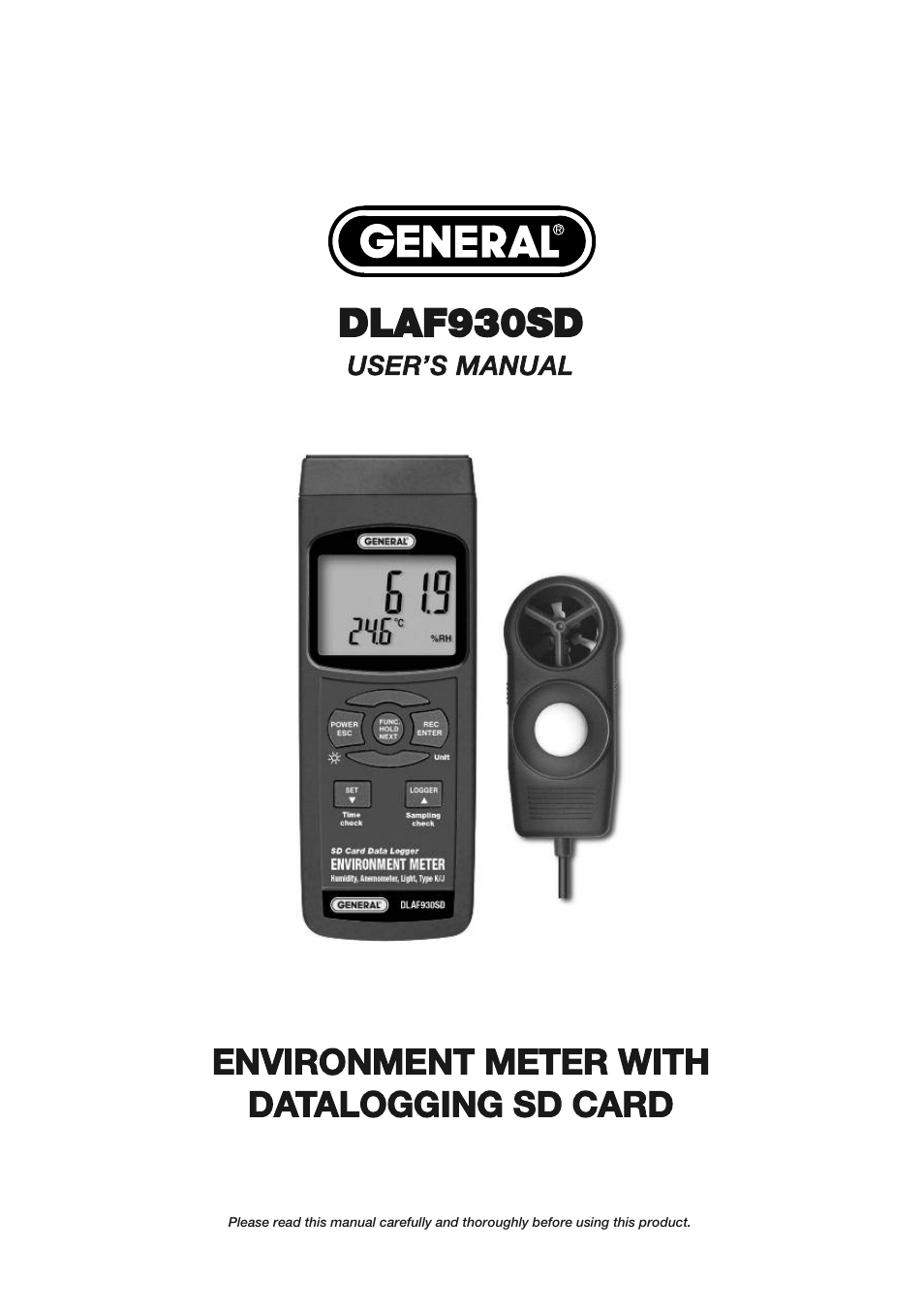 General Tools and Instruments DLAF930SD User Manual | 16 pages