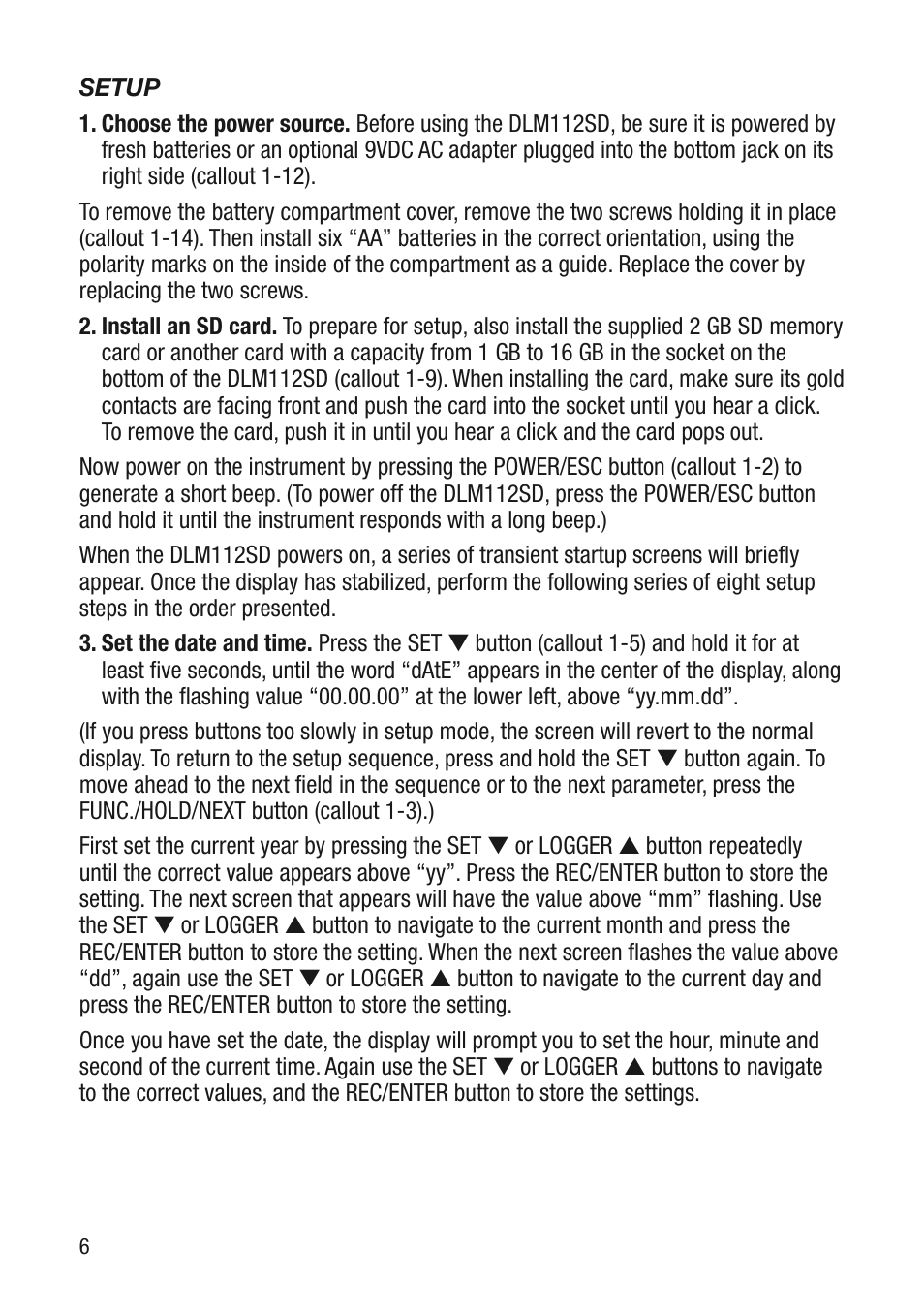 General Tools and Instruments DLM112SD User Manual | Page 6 / 16