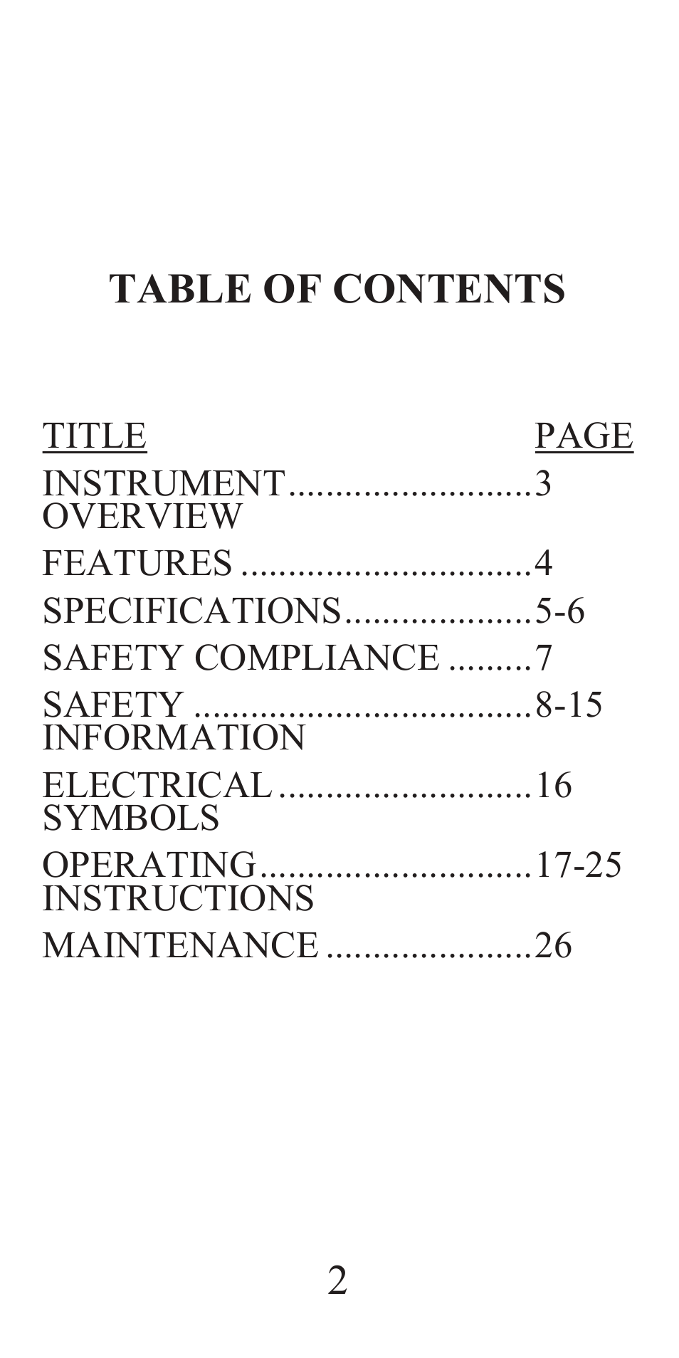 General Tools and Instruments DMM333 User Manual | Page 2 / 28