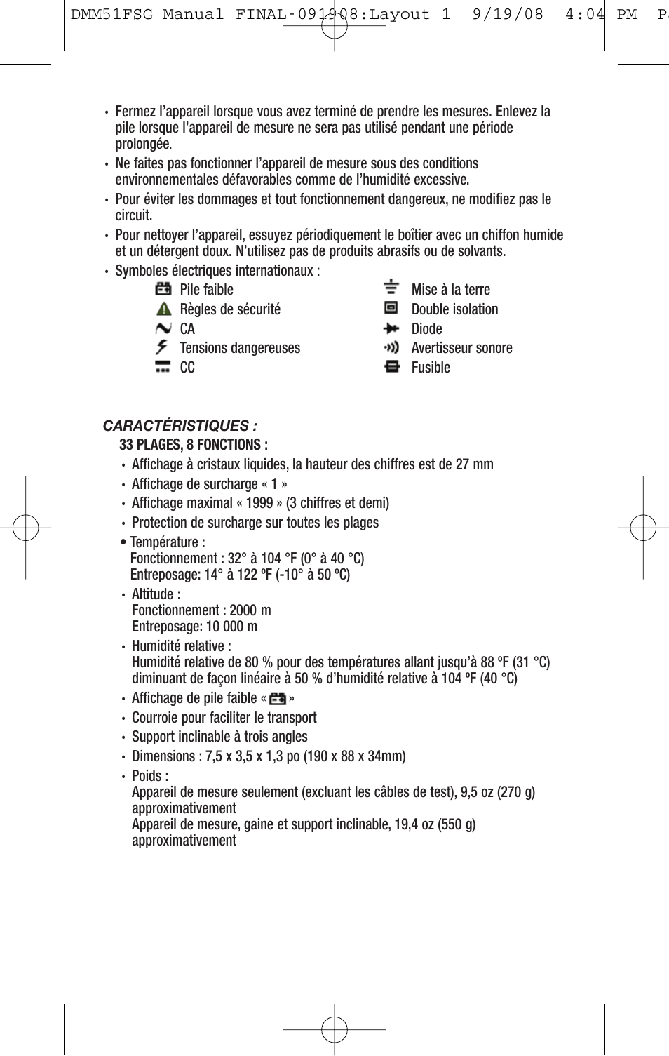 General Tools and Instruments DMM51FSG User Manual | Page 18 / 24