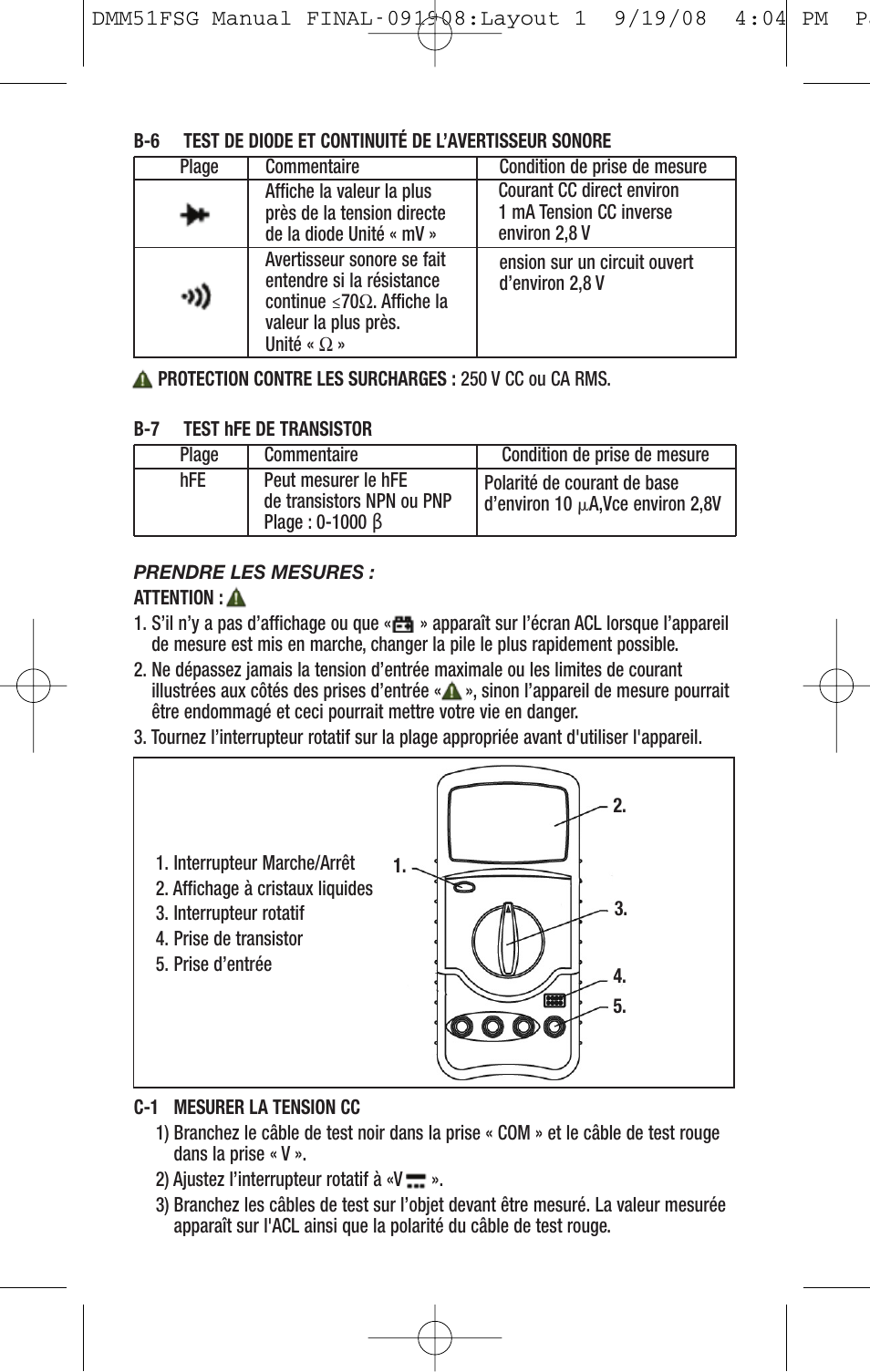 General Tools and Instruments DMM51FSG User Manual | Page 21 / 24