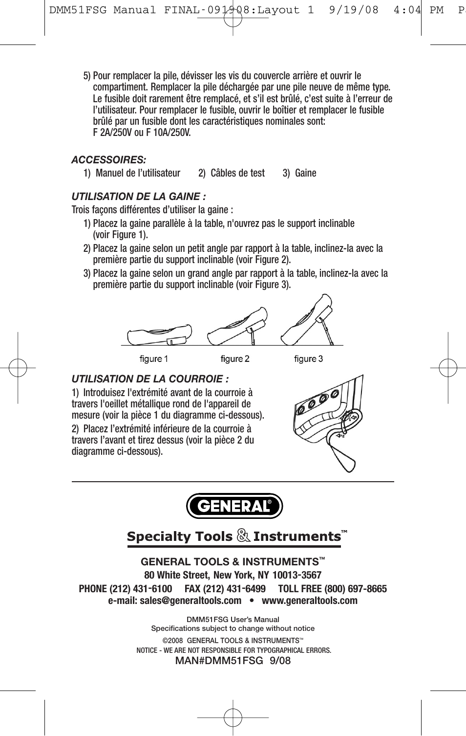 General Tools and Instruments DMM51FSG User Manual | Page 24 / 24