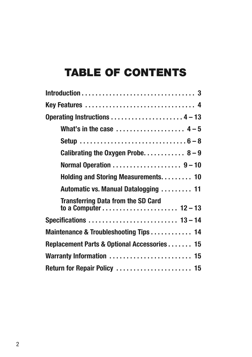 General Tools and Instruments DOM5512SD User Manual | Page 2 / 16
