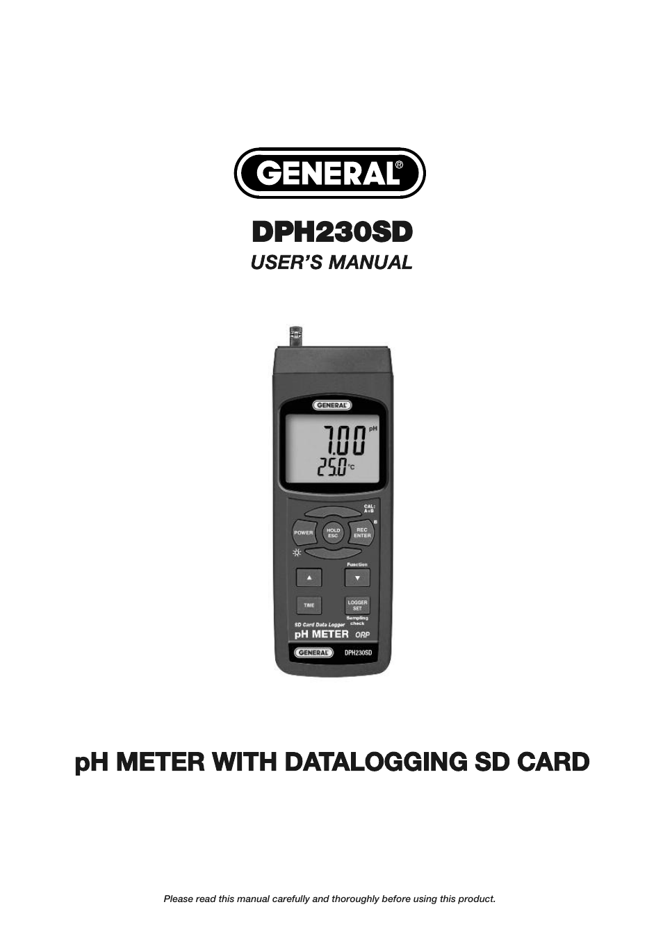 General Tools and Instruments DPH230SD User Manual | 16 pages