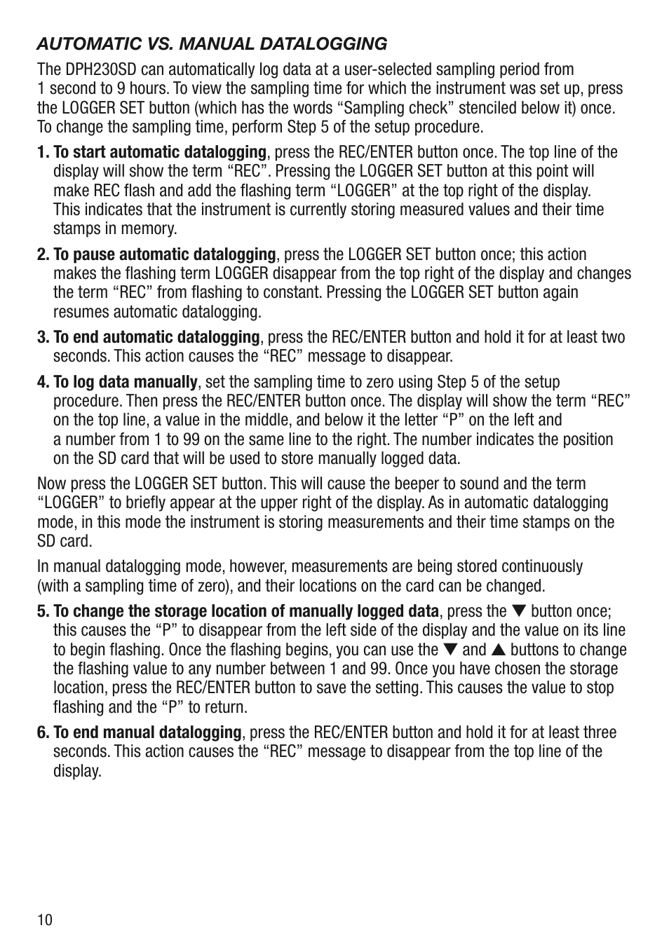 General Tools and Instruments DPH230SD User Manual | Page 10 / 16