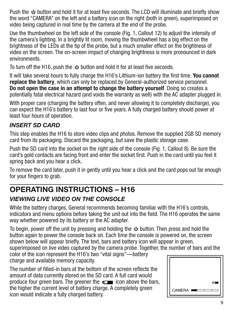 Operating instructions – h16 | General Tools and Instruments DPS16 User Manual | Page 9 / 24