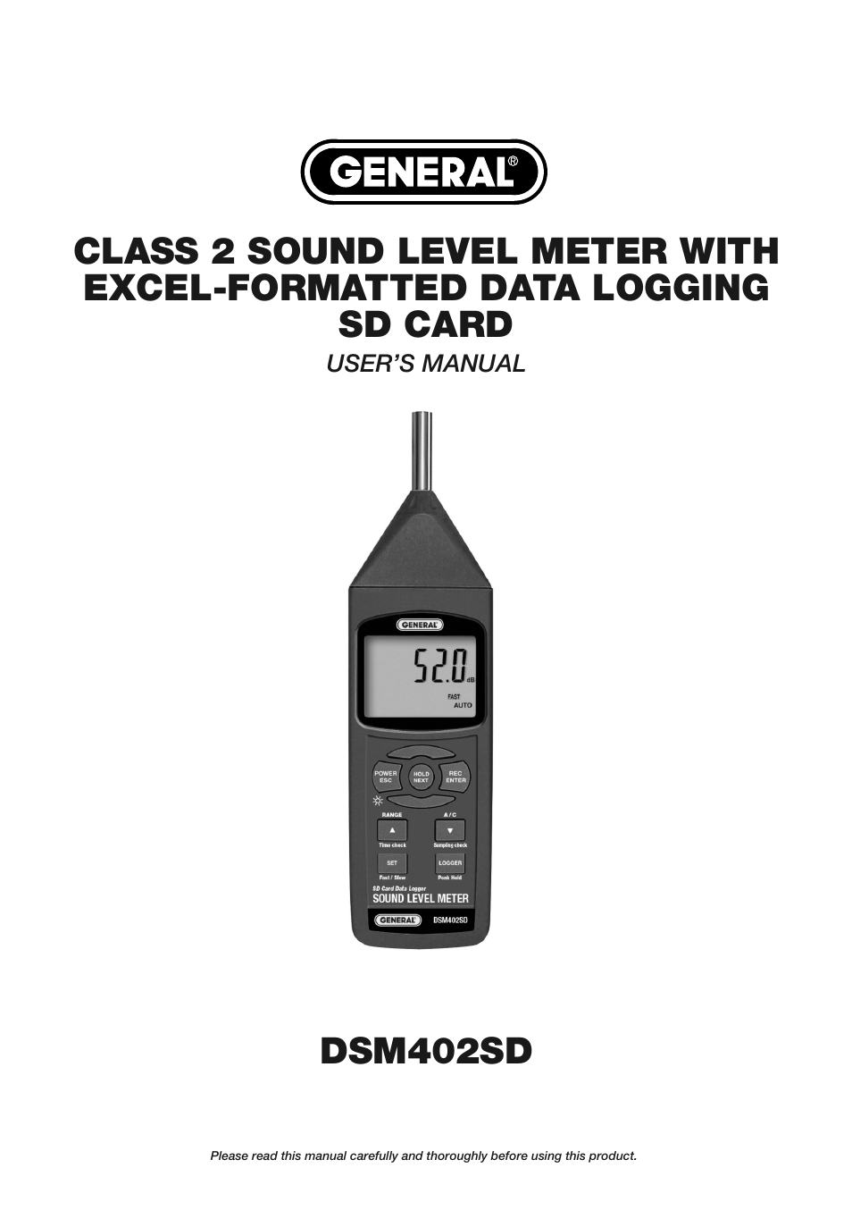 General Tools and Instruments DSM402SD User Manual | 12 pages