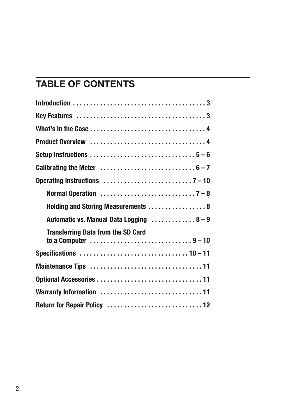General Tools and Instruments DSM402SD User Manual | Page 2 / 12
