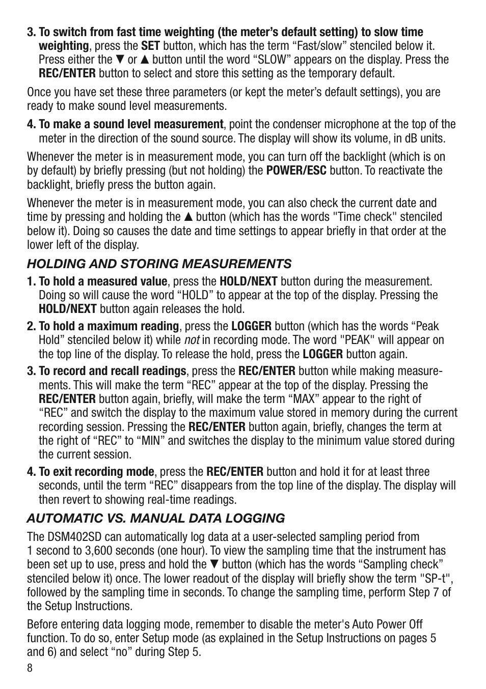 General Tools and Instruments DSM402SD User Manual | Page 8 / 12