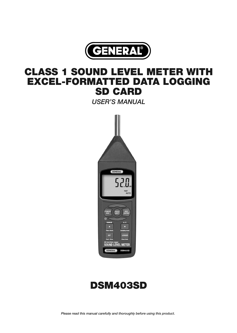 General Tools and Instruments DSM403SD User Manual | 12 pages