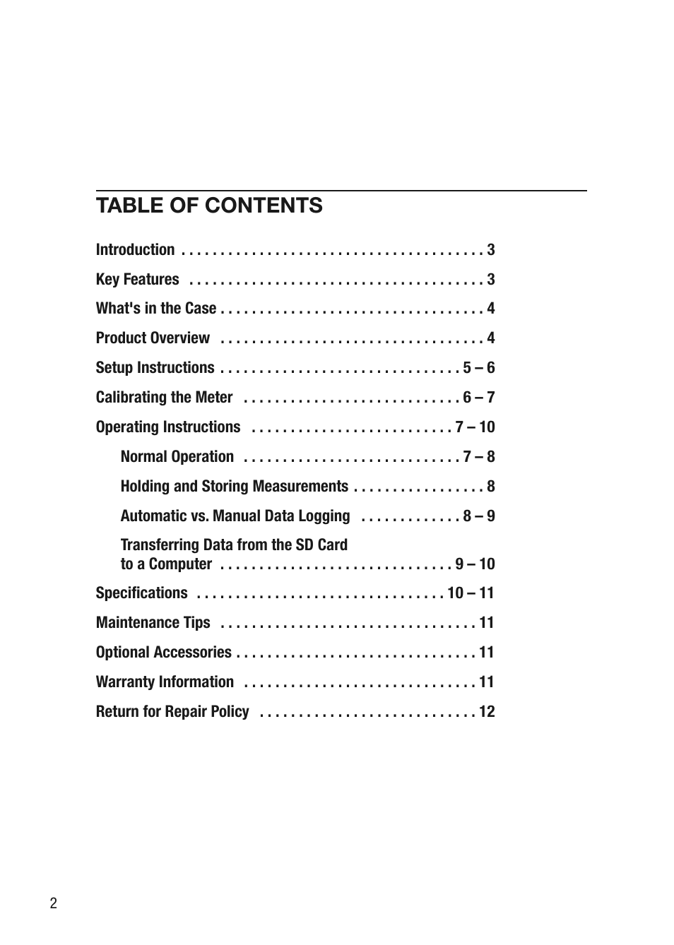 General Tools and Instruments DSM403SD User Manual | Page 2 / 12