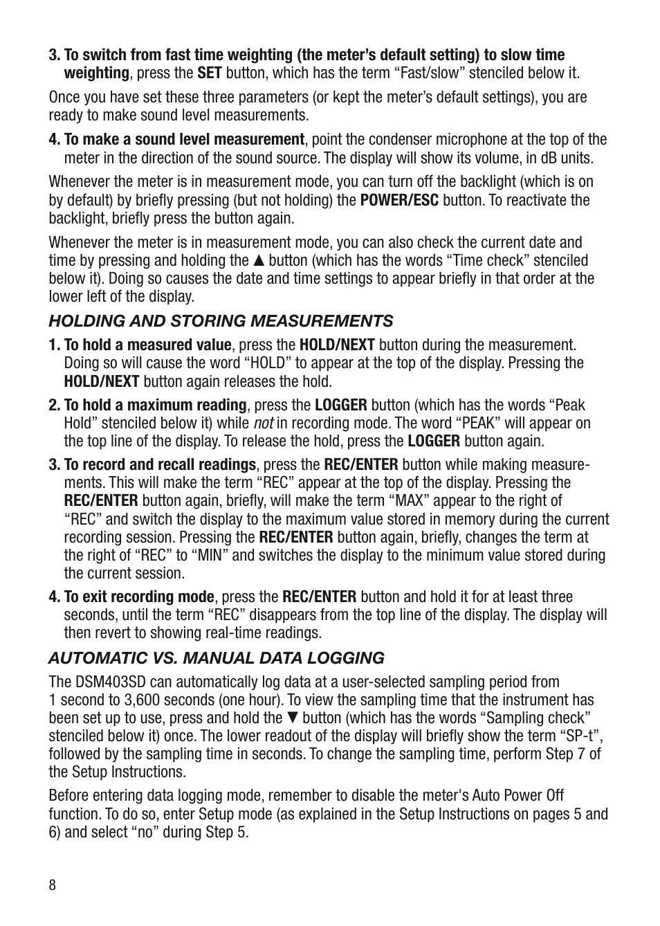 General Tools and Instruments DSM403SD User Manual | Page 8 / 12