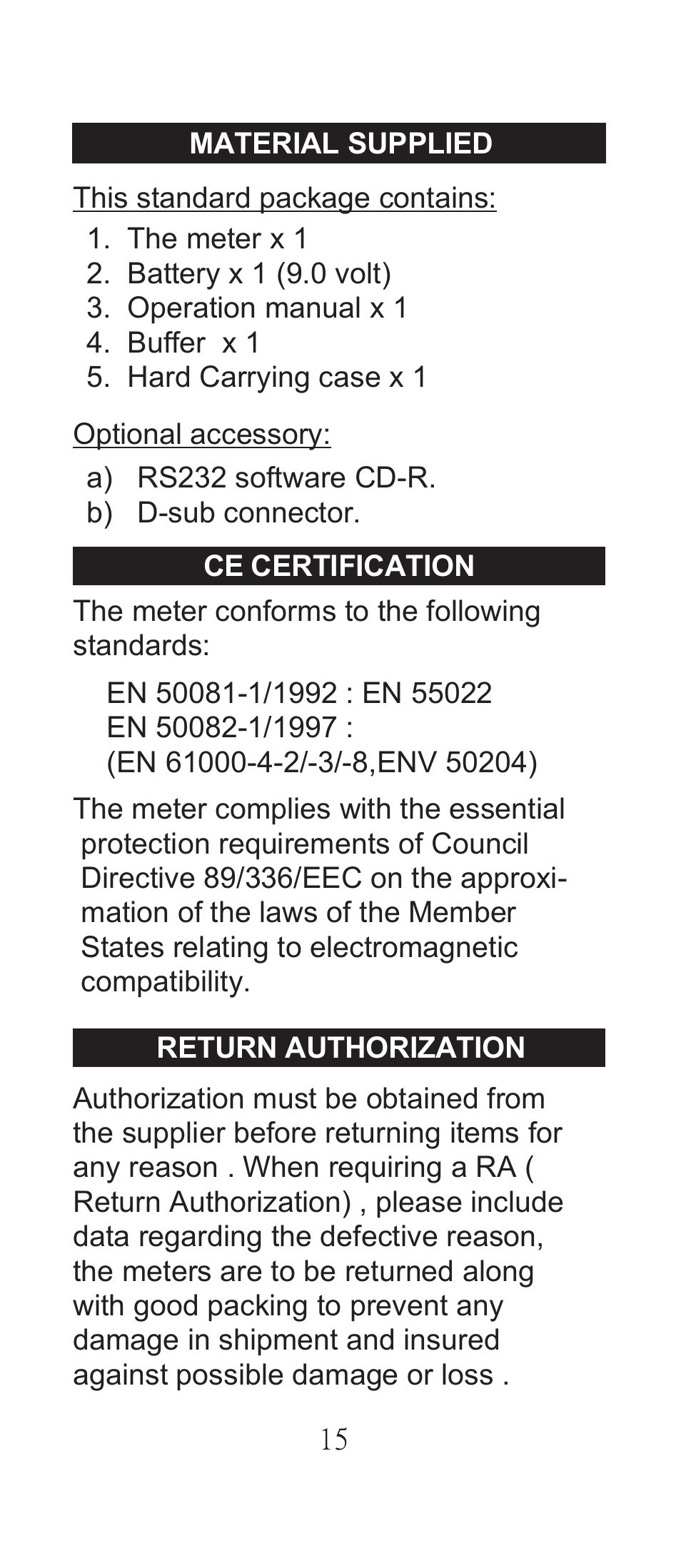 General Tools and Instruments DSM8921 User Manual | Page 16 / 16