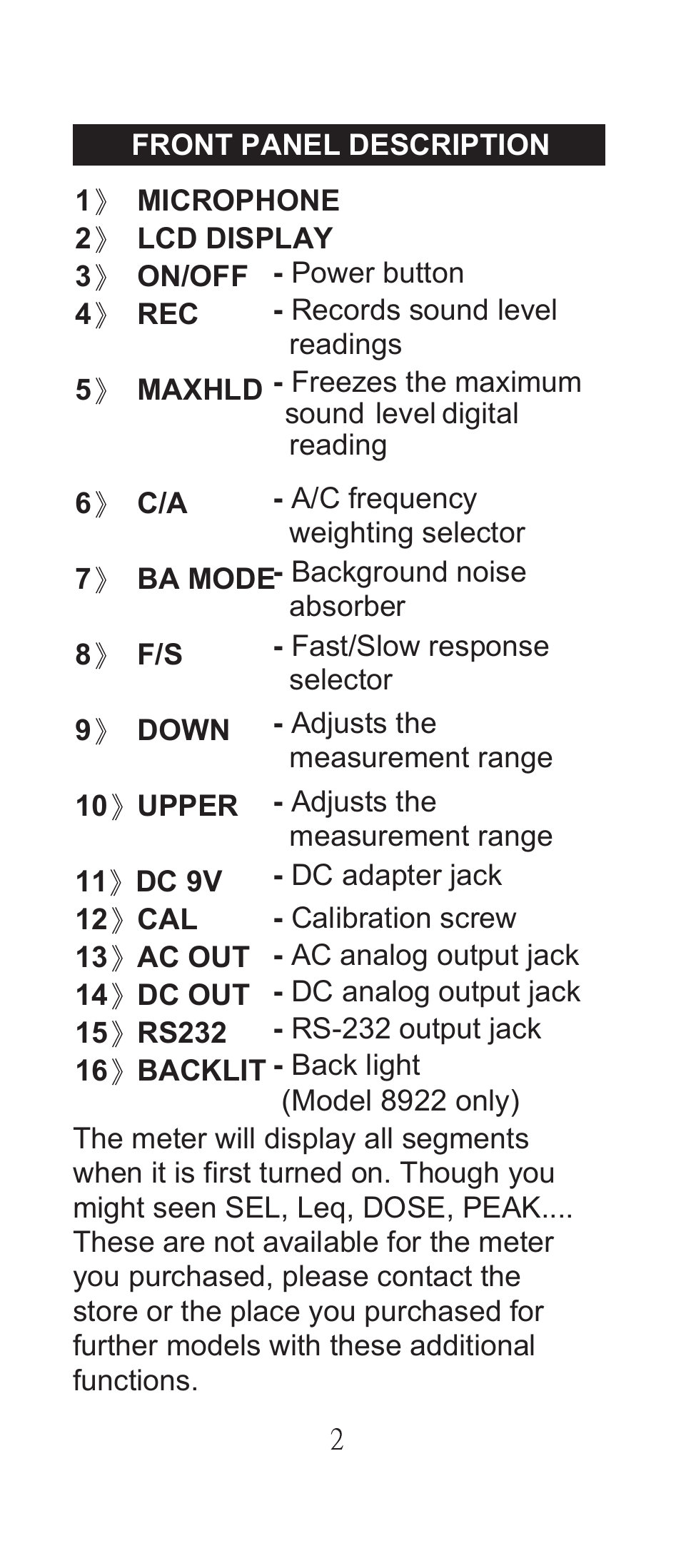 General Tools and Instruments DSM8921 User Manual | Page 3 / 16