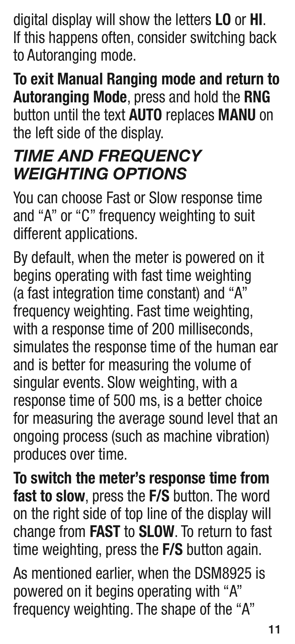 General Tools and Instruments DSM8925 User Manual | Page 11 / 20