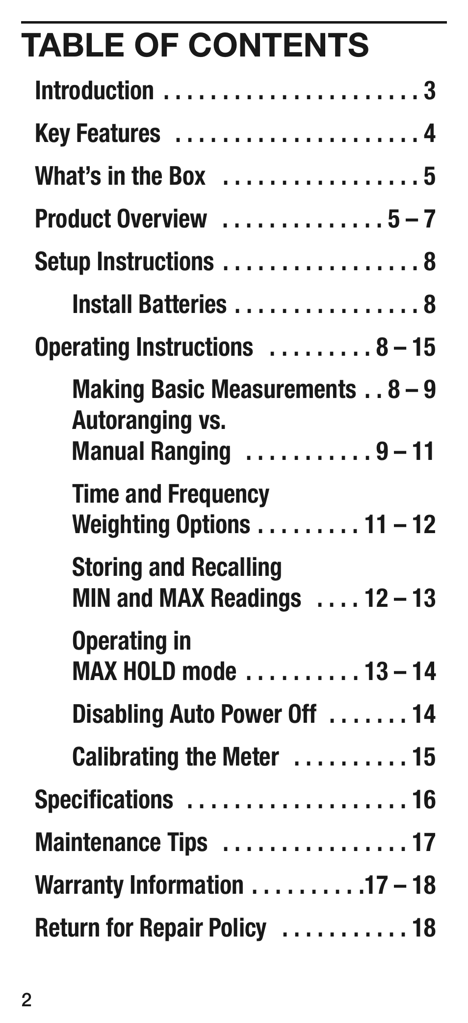 General Tools and Instruments DSM8925 User Manual | Page 2 / 20