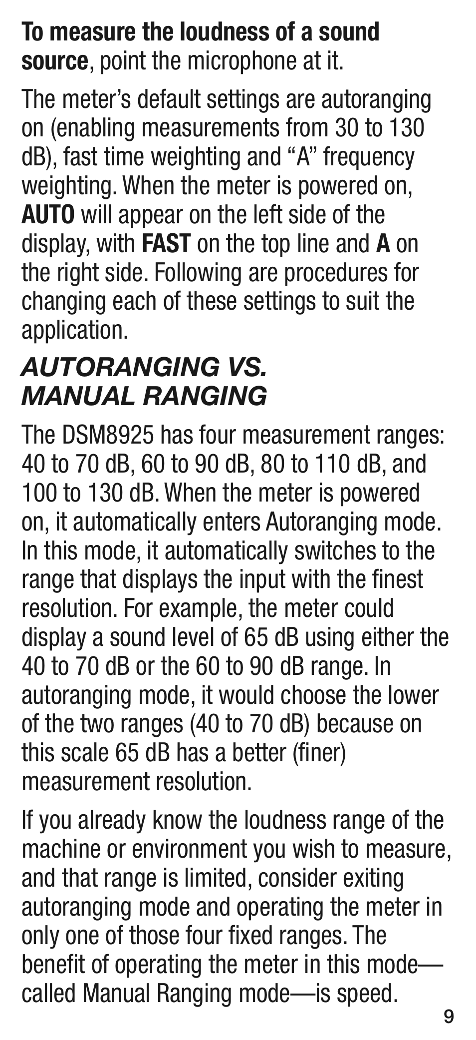 General Tools and Instruments DSM8925 User Manual | Page 9 / 20