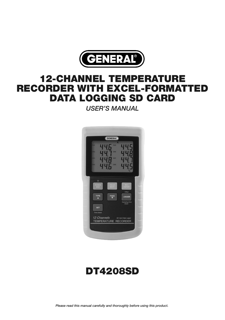 General Tools and Instruments DT4208SD User Manual | 16 pages