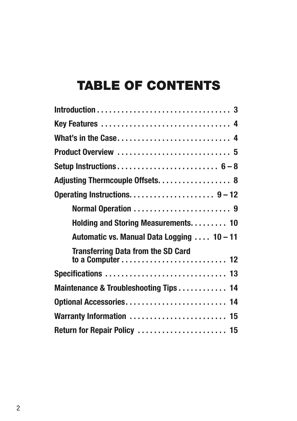 General Tools and Instruments DT4208SD User Manual | Page 2 / 16