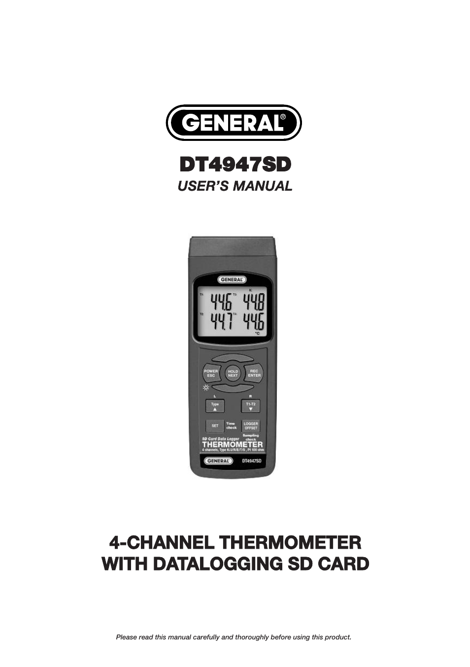 General Tools and Instruments DT4947SD User Manual | 16 pages