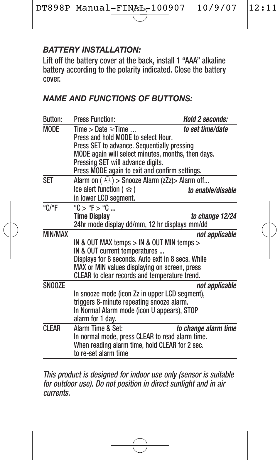 General Tools and Instruments DT898P User Manual | Page 2 / 12