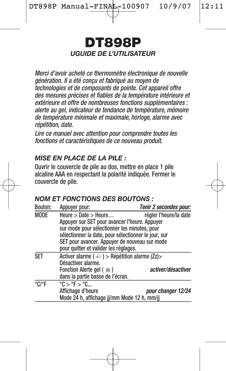Dt898p | General Tools and Instruments DT898P User Manual | Page 4 / 12
