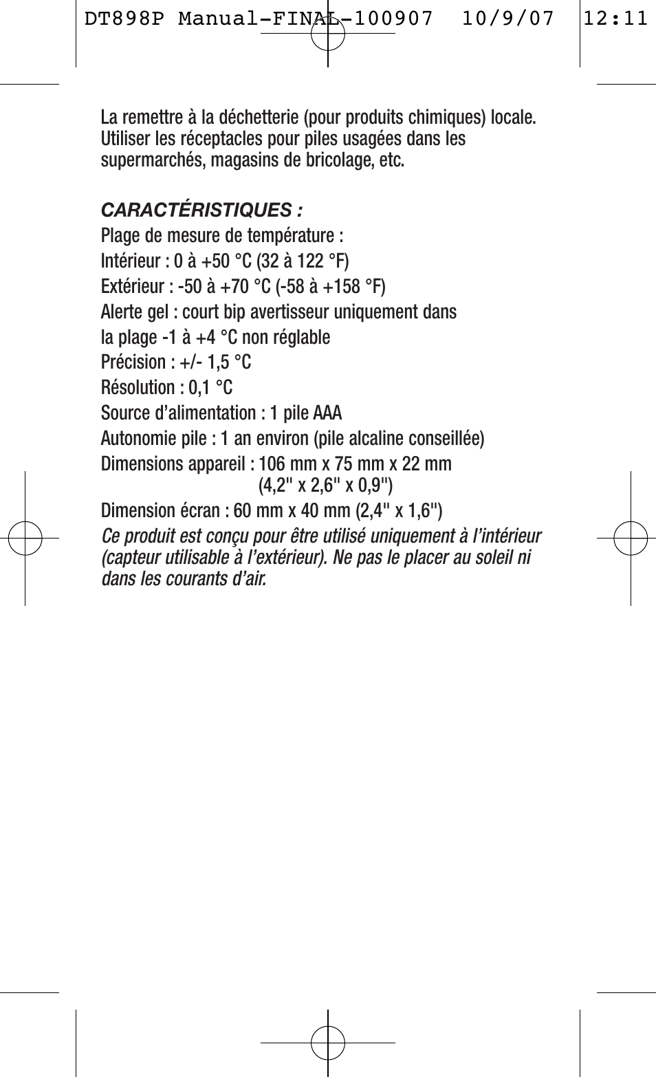 General Tools and Instruments DT898P User Manual | Page 6 / 12