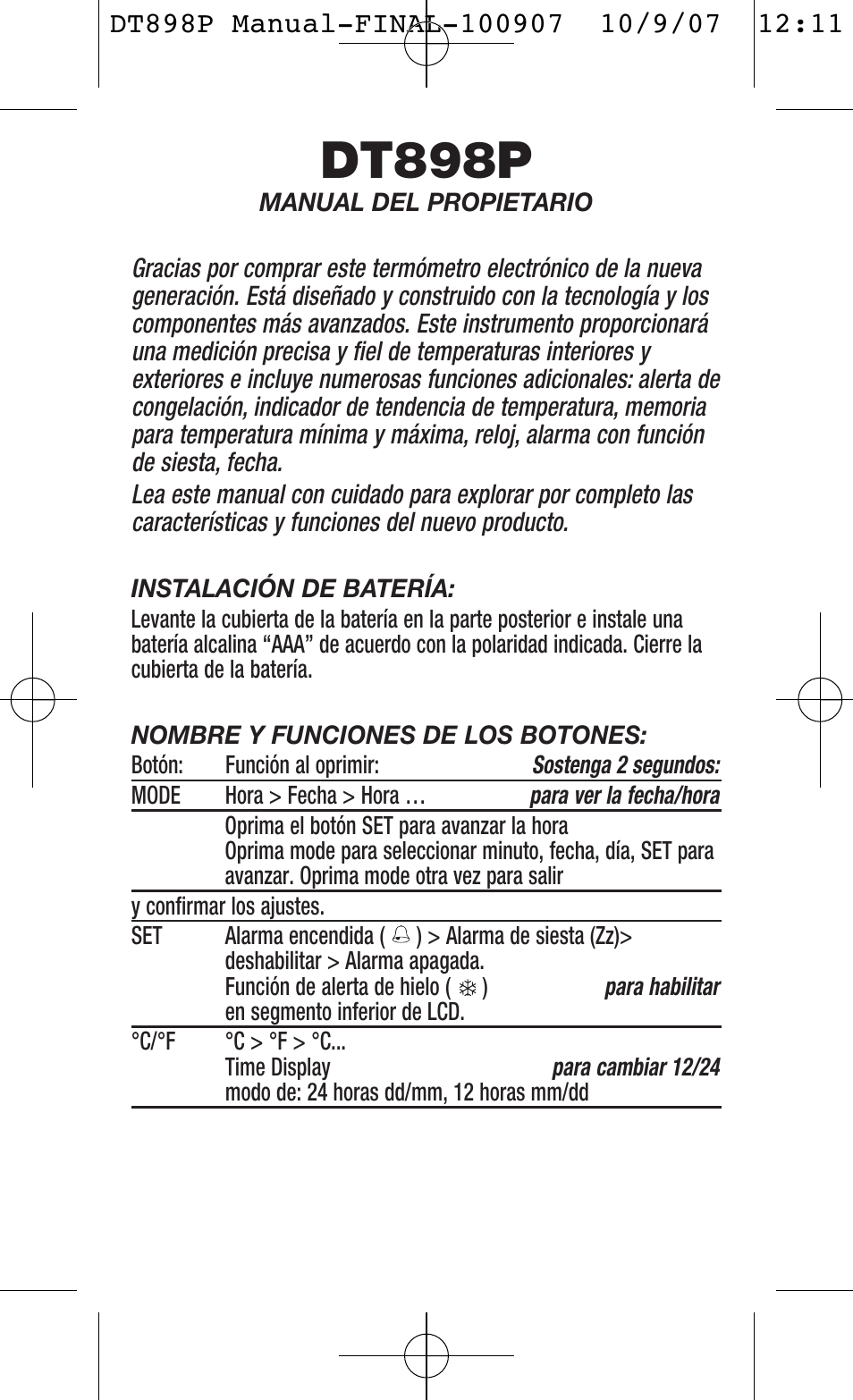 Dt898p | General Tools and Instruments DT898P User Manual | Page 7 / 12