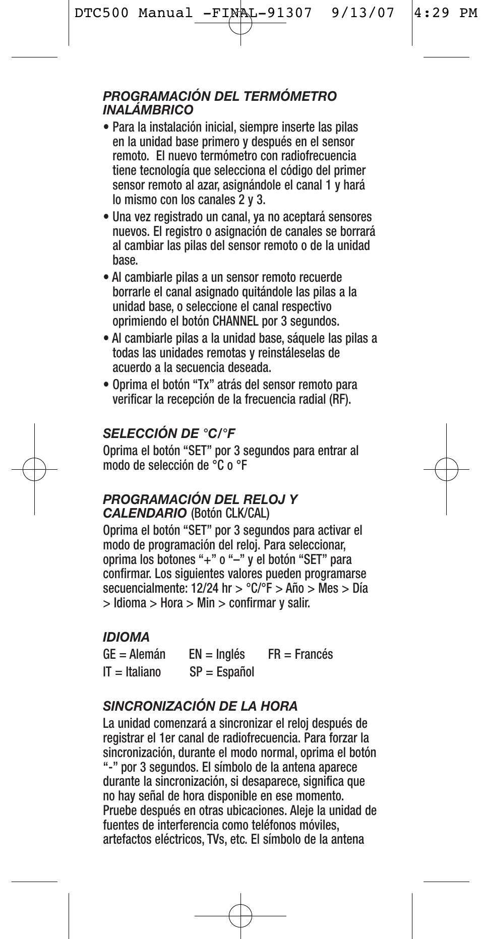 General Tools and Instruments DTC500 User Manual | Page 12 / 16