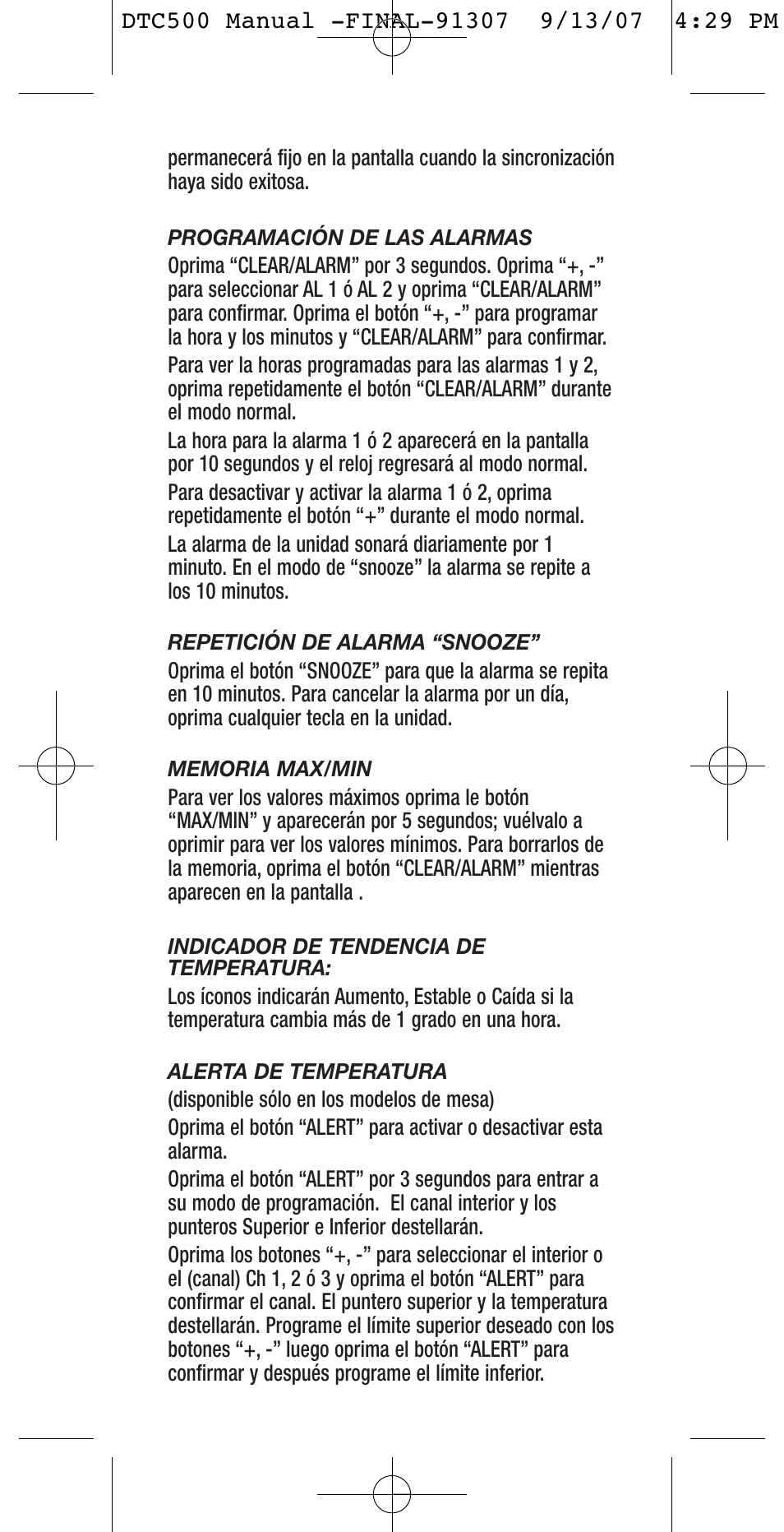 General Tools and Instruments DTC500 User Manual | Page 13 / 16