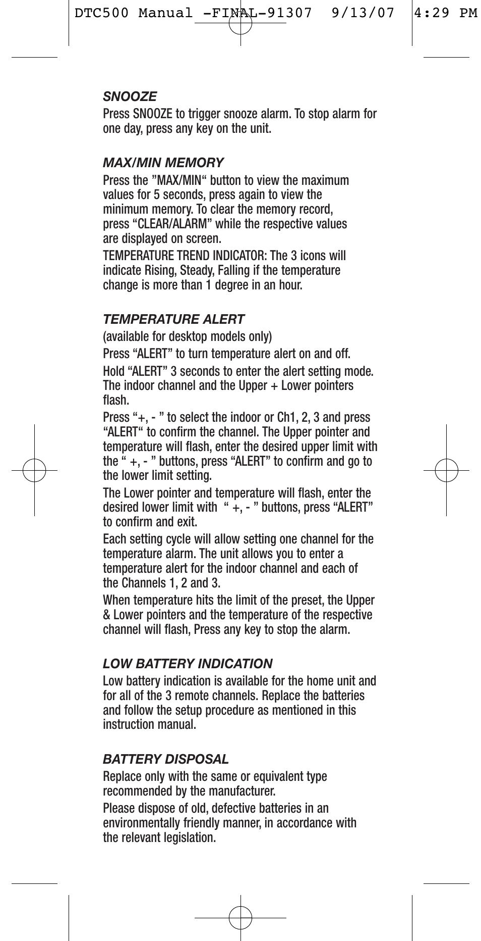 General Tools and Instruments DTC500 User Manual | Page 4 / 16