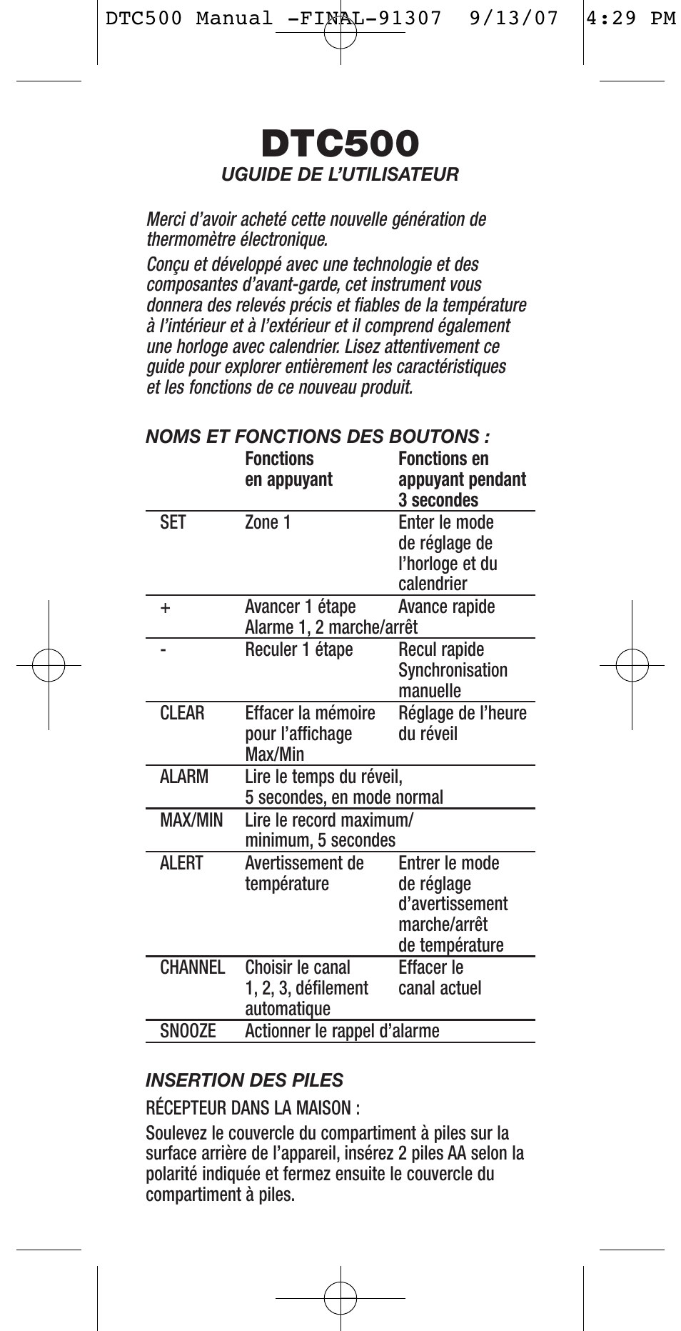 Dtc500 | General Tools and Instruments DTC500 User Manual | Page 6 / 16