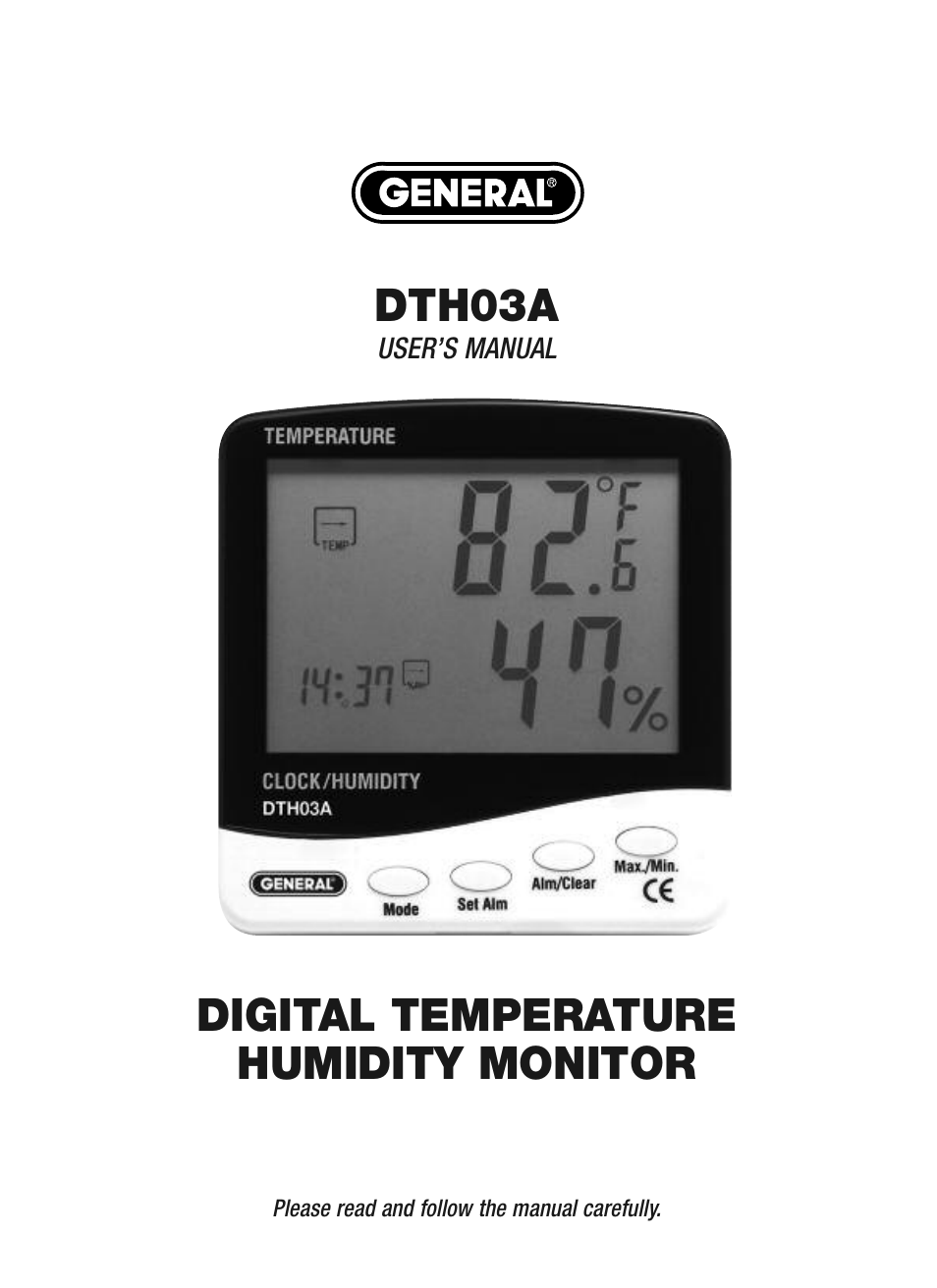 General Tools and Instruments DTH03A User Manual | 20 pages