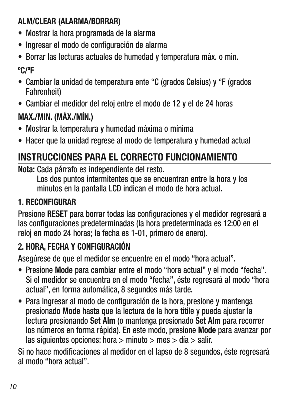 General Tools and Instruments DTH03A User Manual | Page 10 / 20