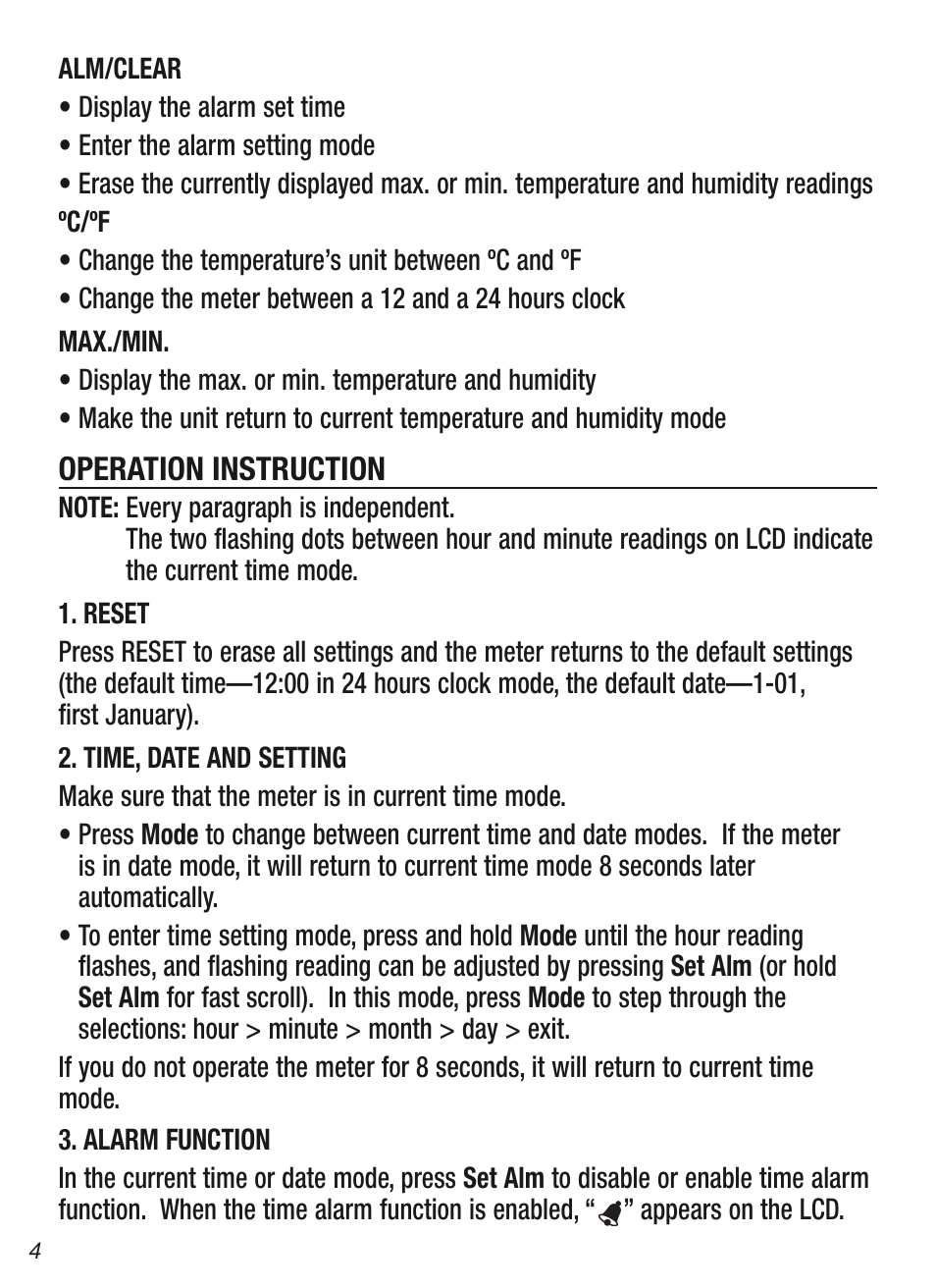 General Tools and Instruments DTH03A User Manual | Page 4 / 20