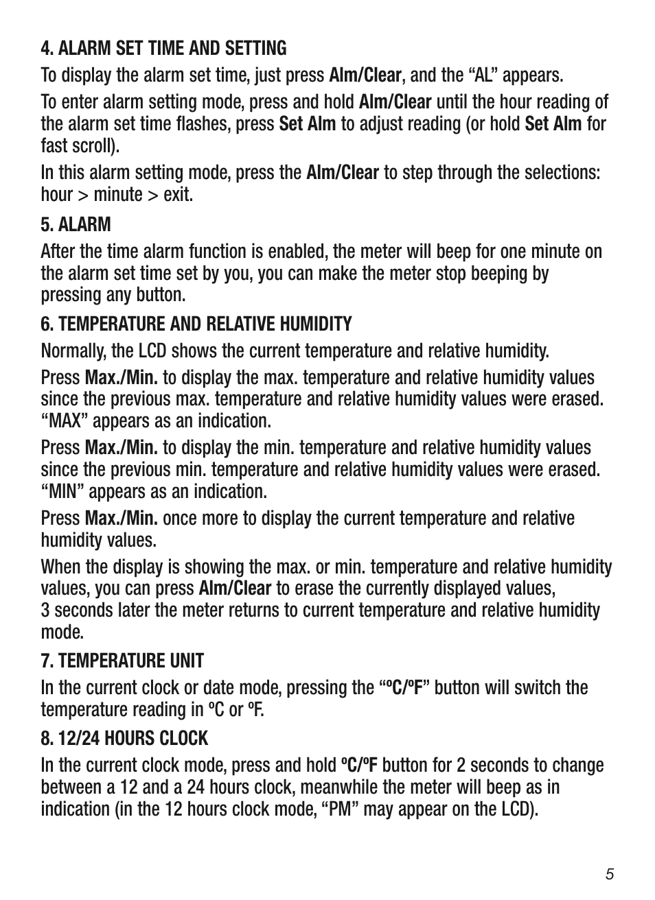 General Tools and Instruments DTH03A User Manual | Page 5 / 20