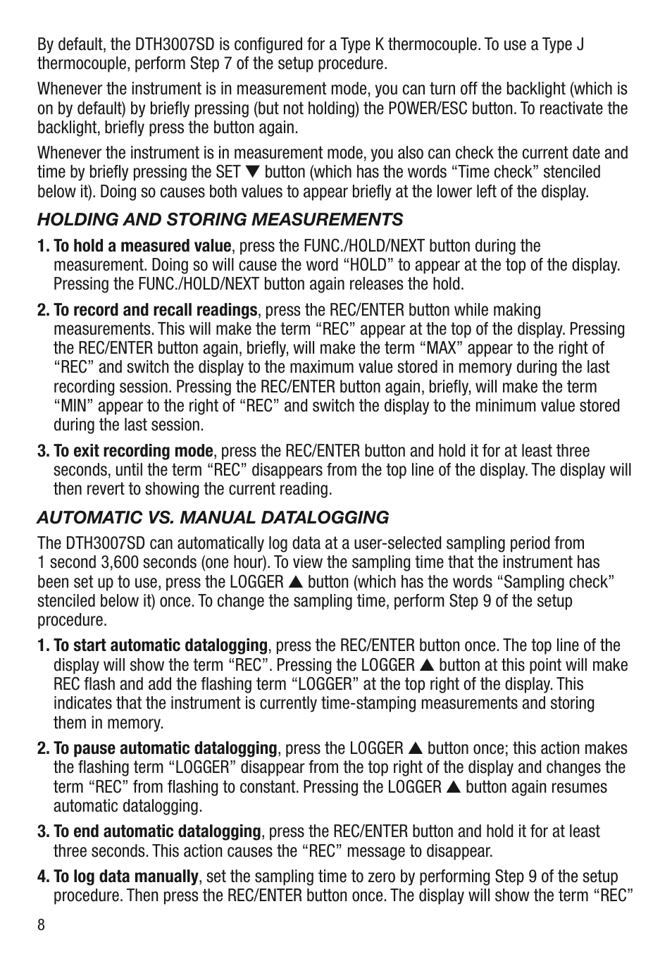 General Tools and Instruments DTH3007SD User Manual | Page 8 / 12