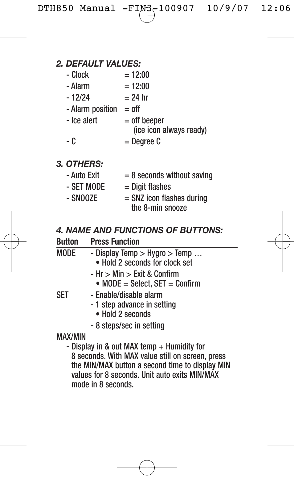 General Tools and Instruments DTH850 User Manual | Page 3 / 16
